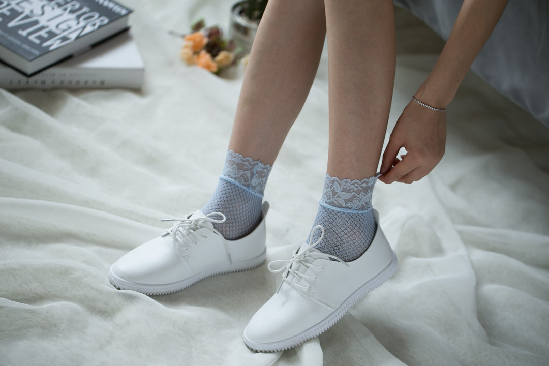 Ankle High Stockings D-2001-Ice-Blue