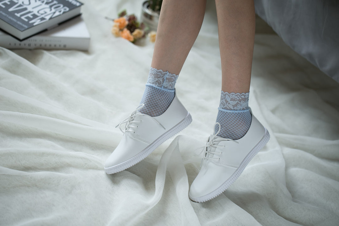 Ankle High Stockings D-2001-Ice-Blue