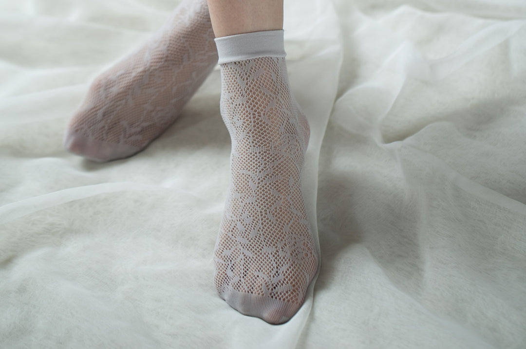 Ankle High Stockings D-2054-Gray