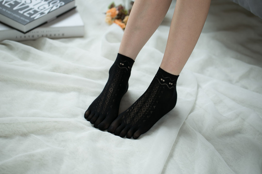 Ankle High Stockings D-2517-Black