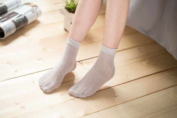 Ankle High Stockings D-2518-Gray