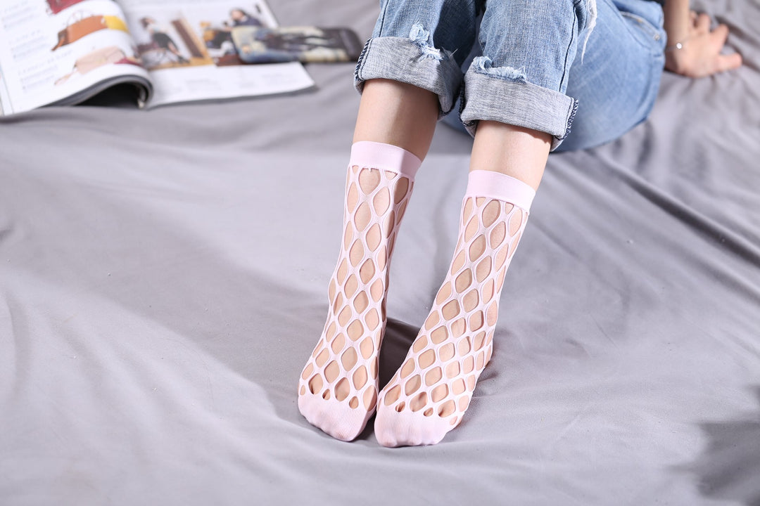 Ankle High Stockings D-2523-Light-Pink
