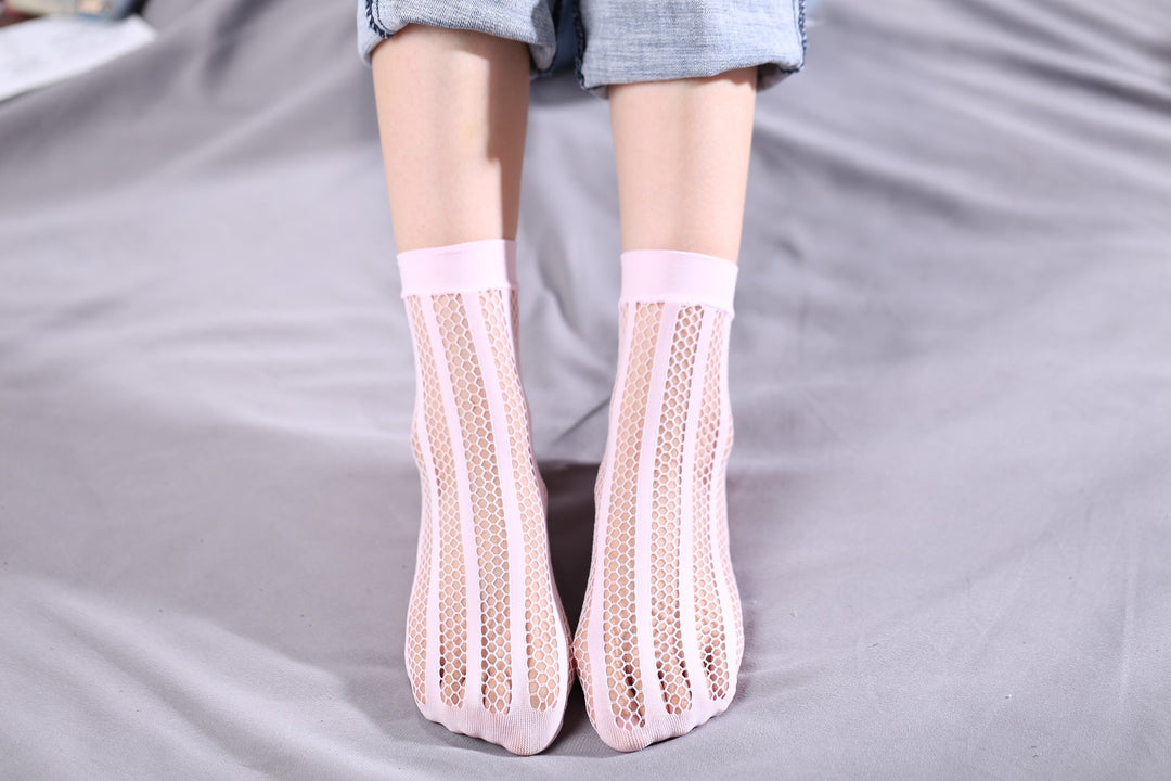 Ankle High Stockings D-2524-Light-Pink