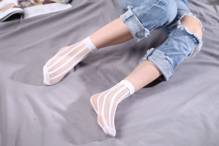 Ankle High Stockings D-2524-White