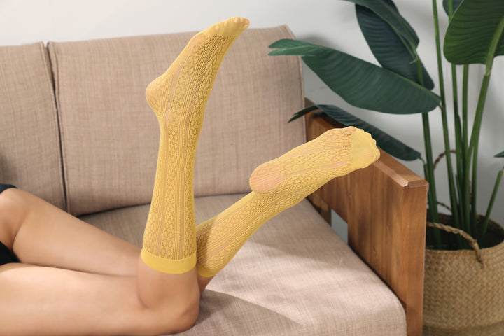 Knee High Stockings 170291-Ginger-Yellow Side 2