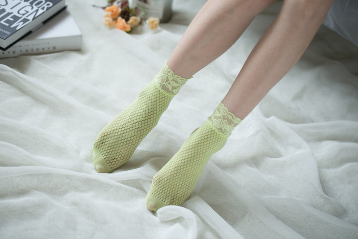 Ankle High Stockings D-2001-Pale-Green