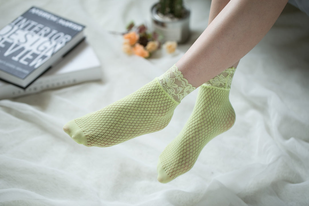 Ankle High Stockings D-2001-Pale-Green