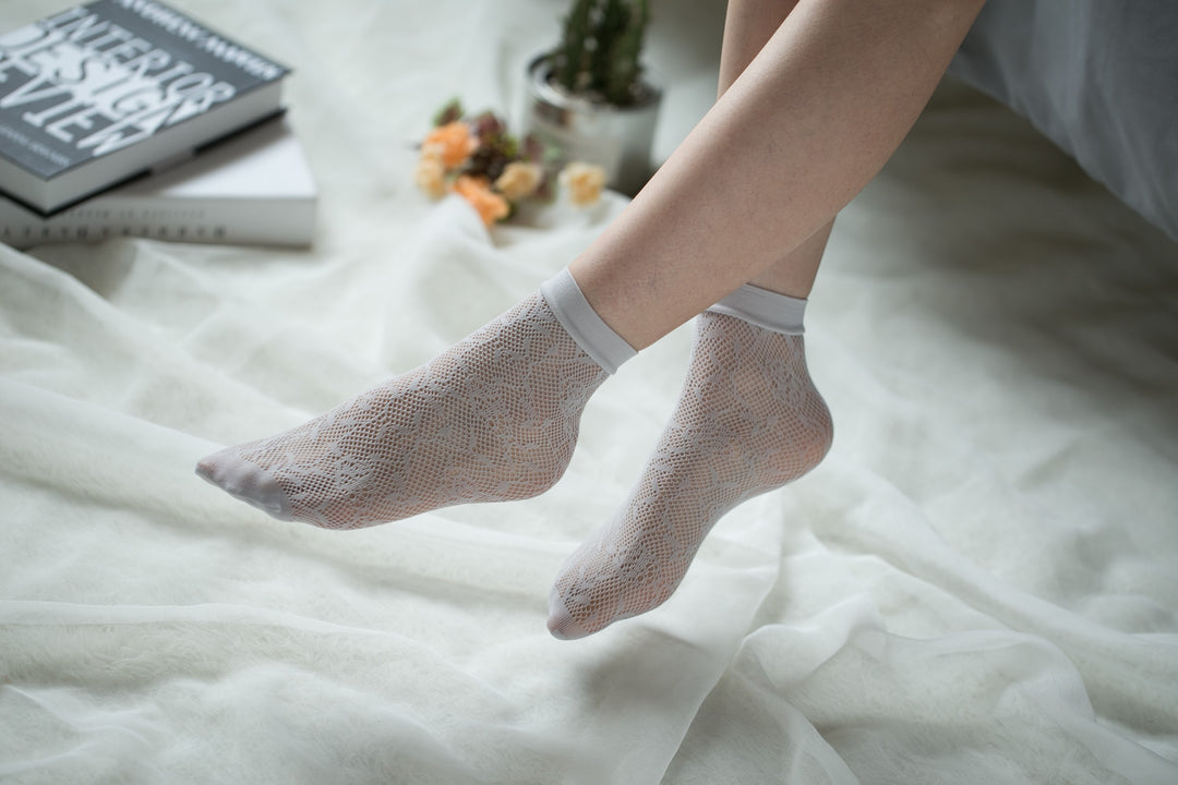 Ankle High Stockings D-2054-Gray