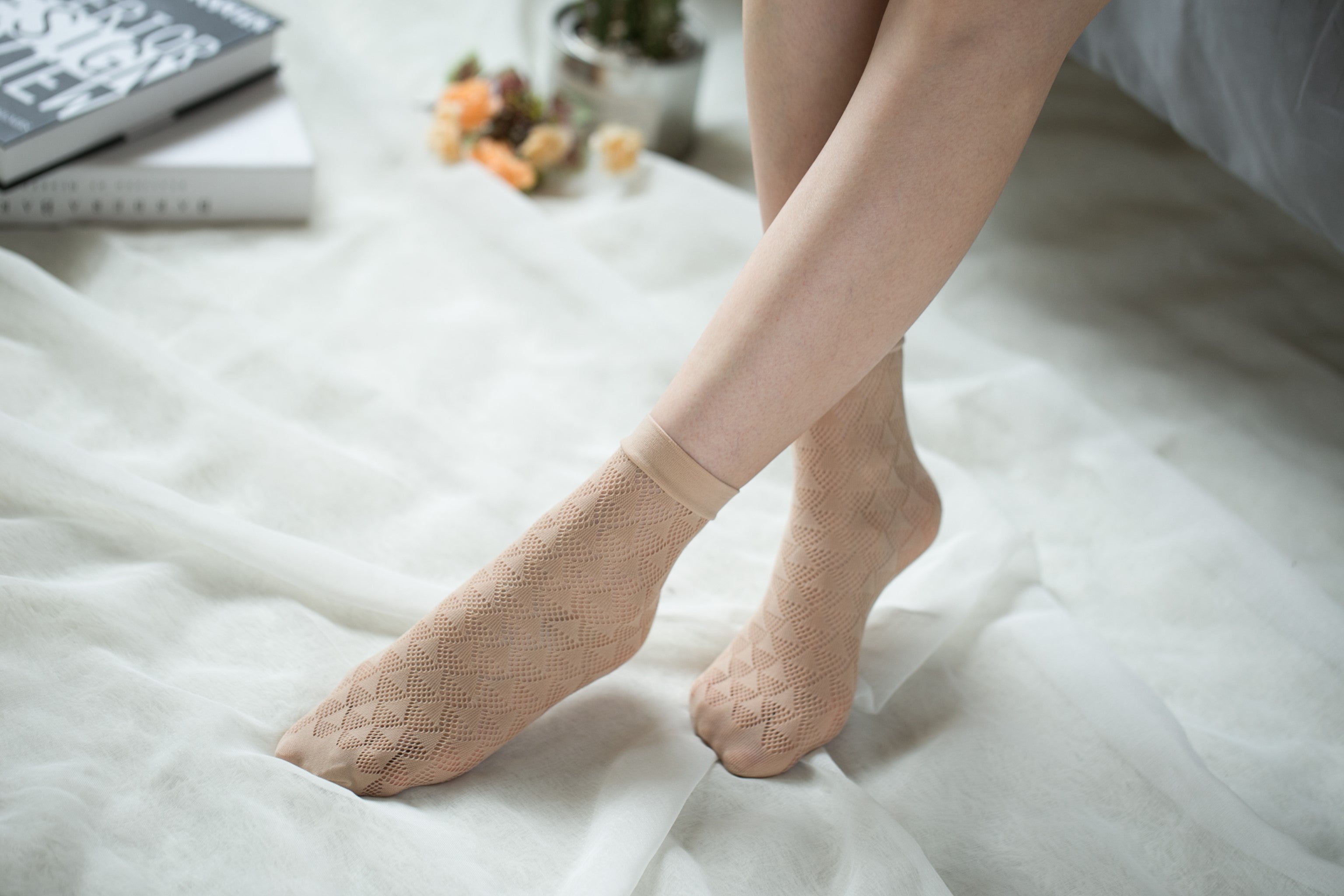 Ankle High Stockings D-2056-Nude