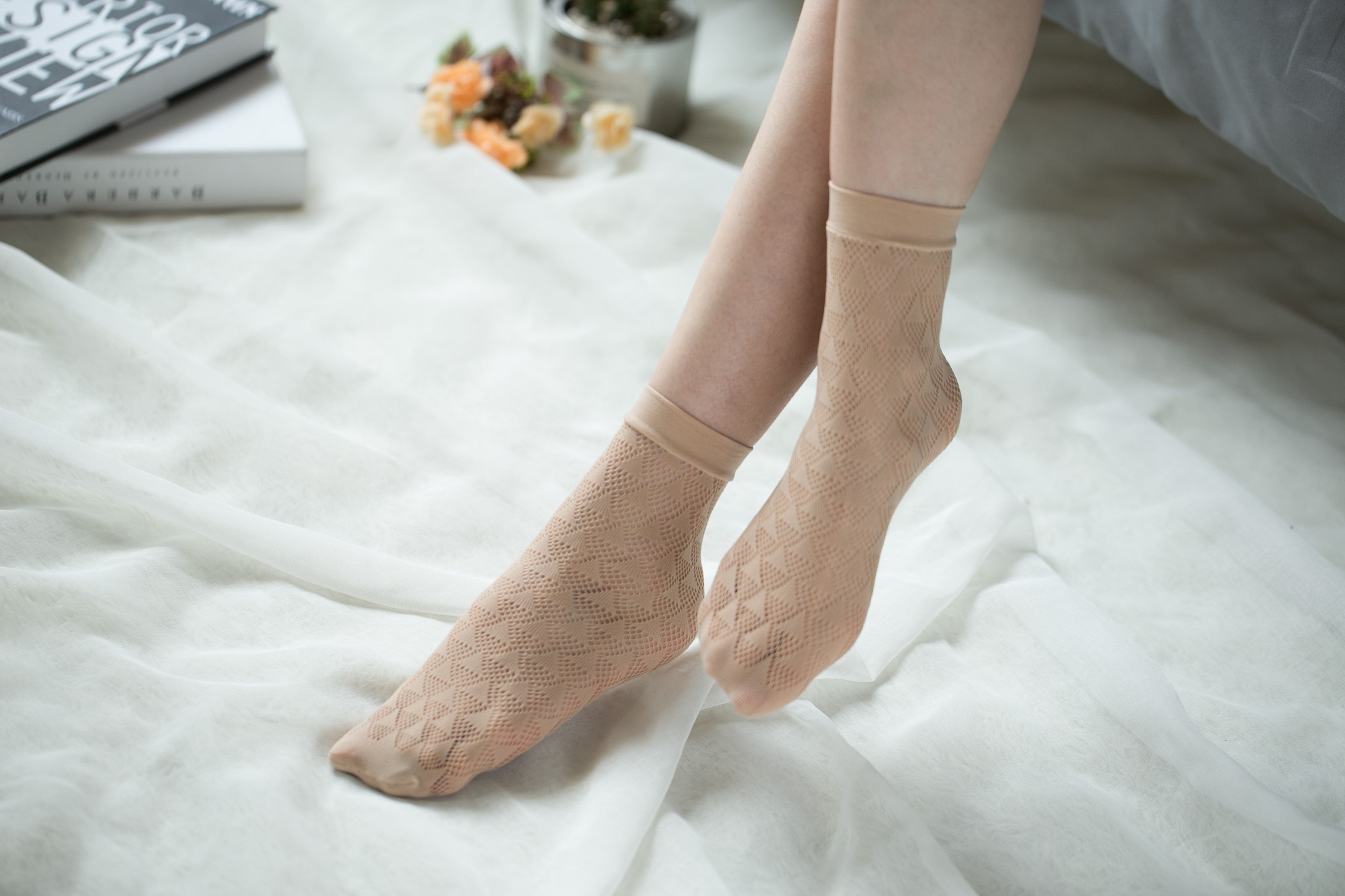 Ankle High Stockings D-2056-Nude