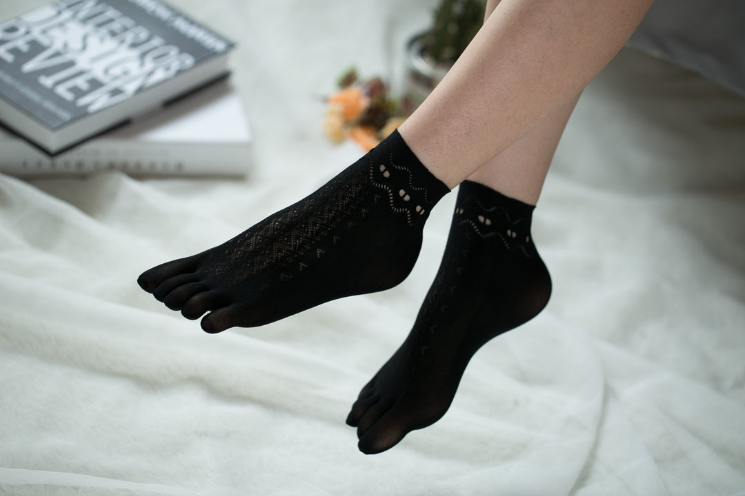 Ankle High Stockings D-2517-Black