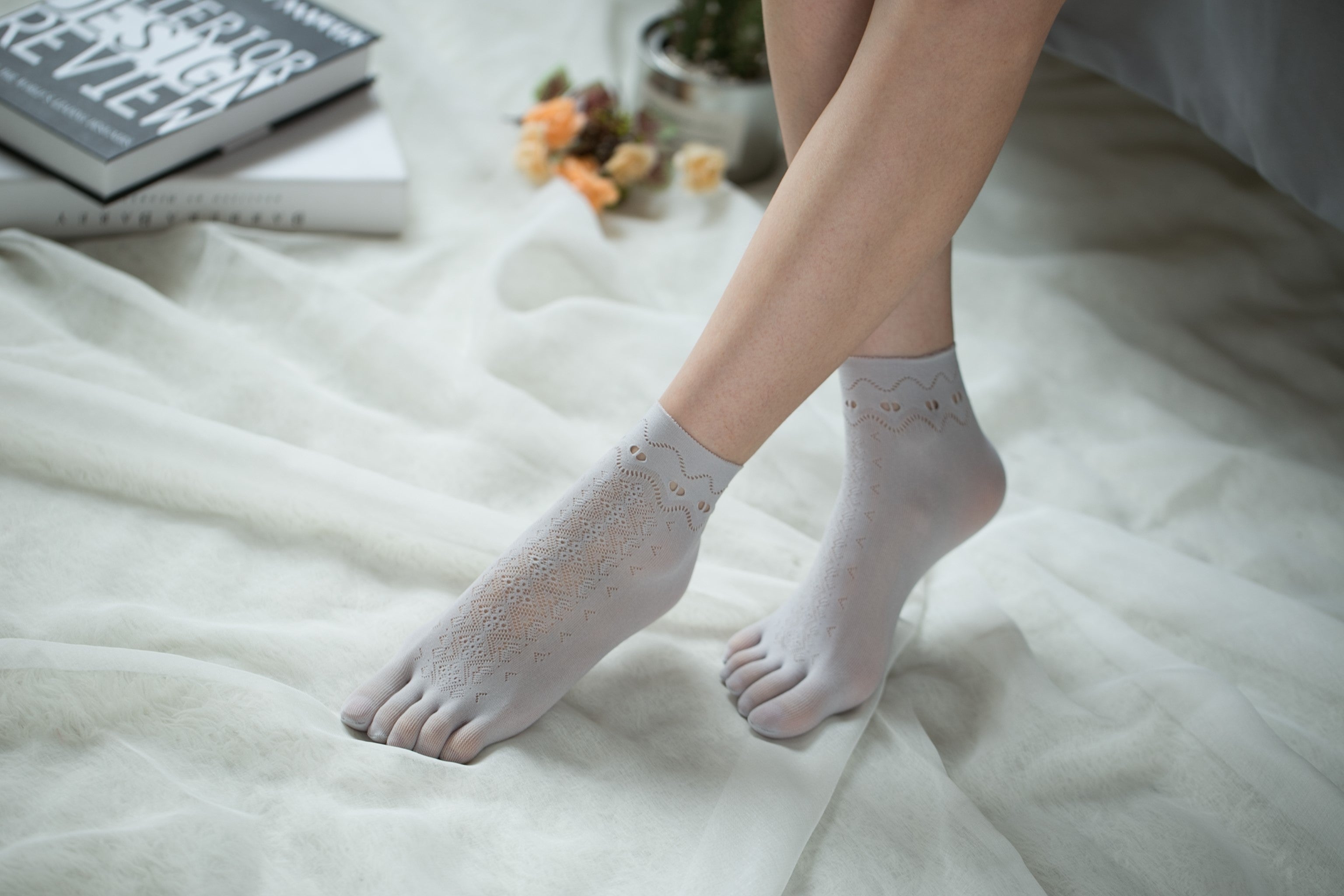Ankle High Stockings D-2517-Gray
