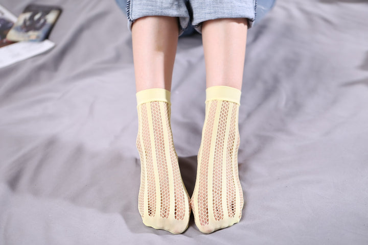 Ankle High Stockings D-2524-Lemon-Yellow