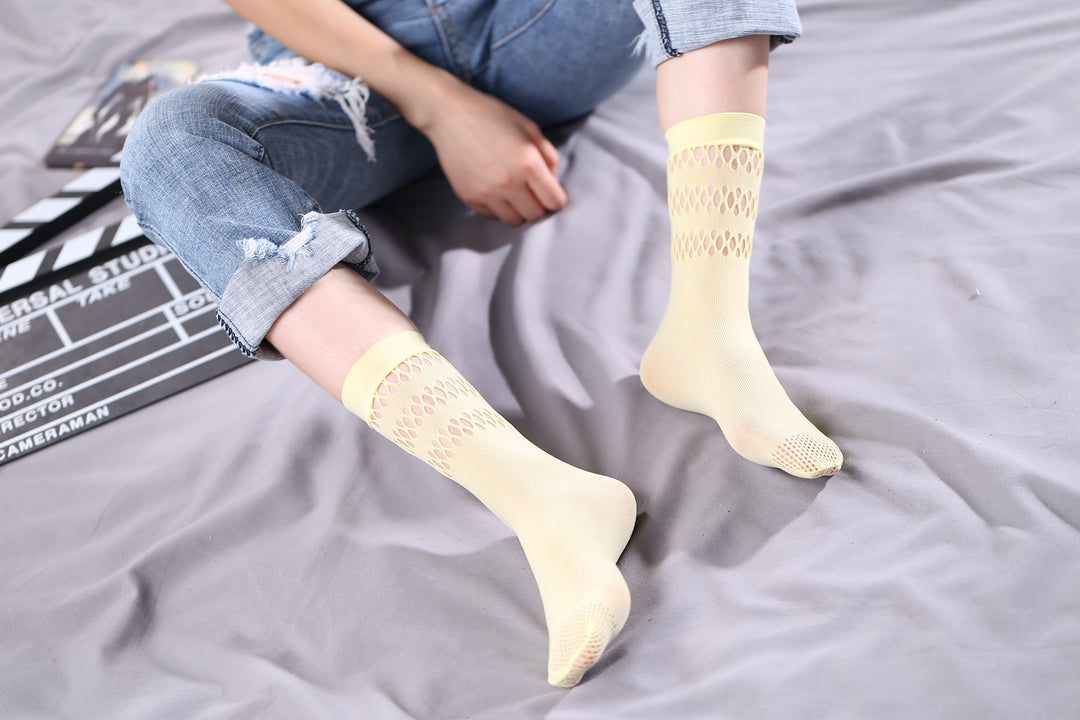 Ankle High Stockings D-2525-Lemon-Yellow