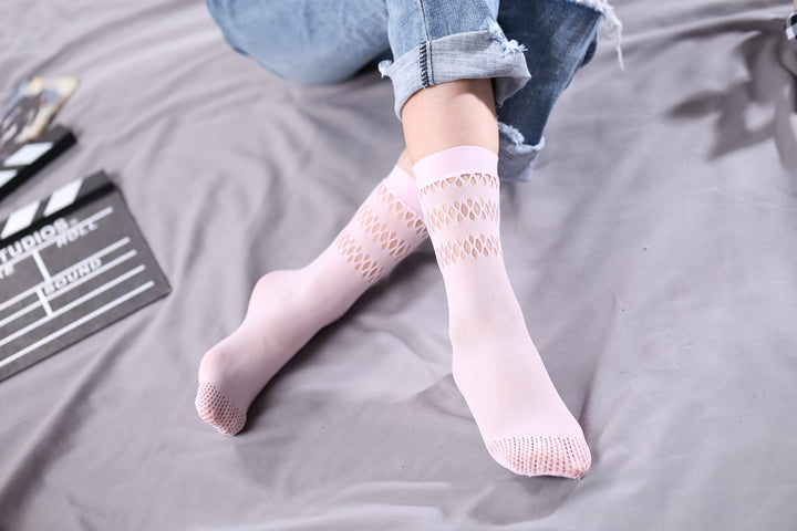 Ankle High Stockings D-2525-Light-Pink
