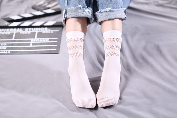 Ankle High Stockings D-2525-White