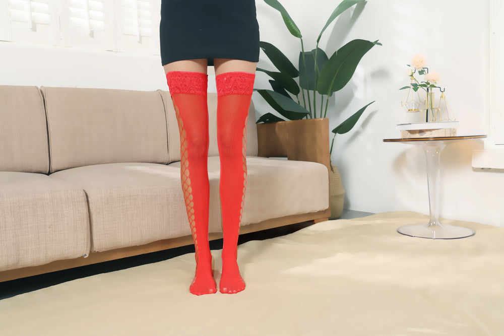 Knee High Stockings 160177-Red Front