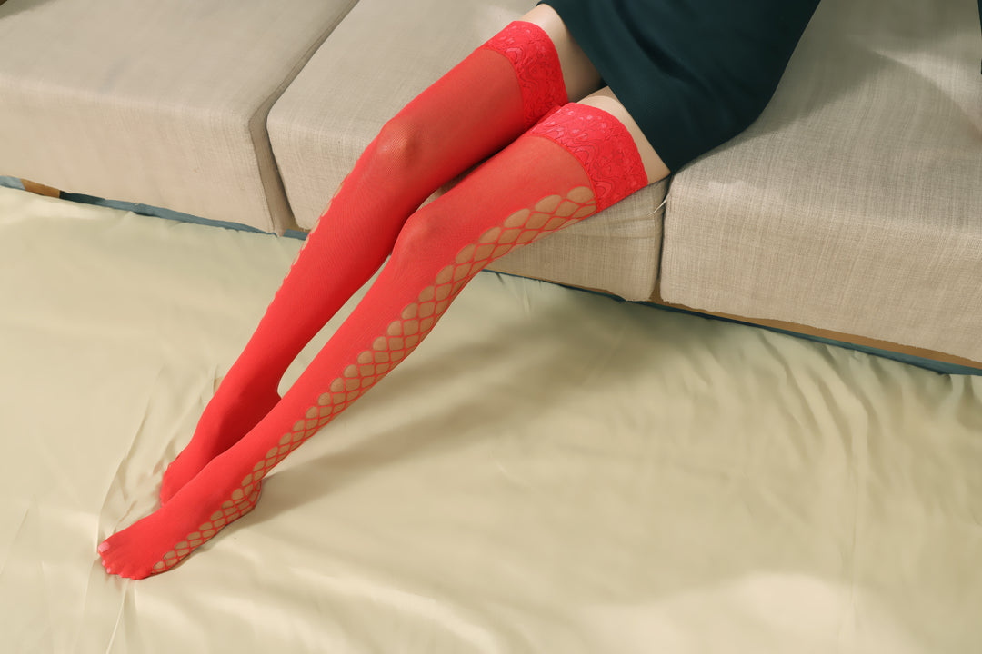 Knee High Stockings 160177-Red Side 4