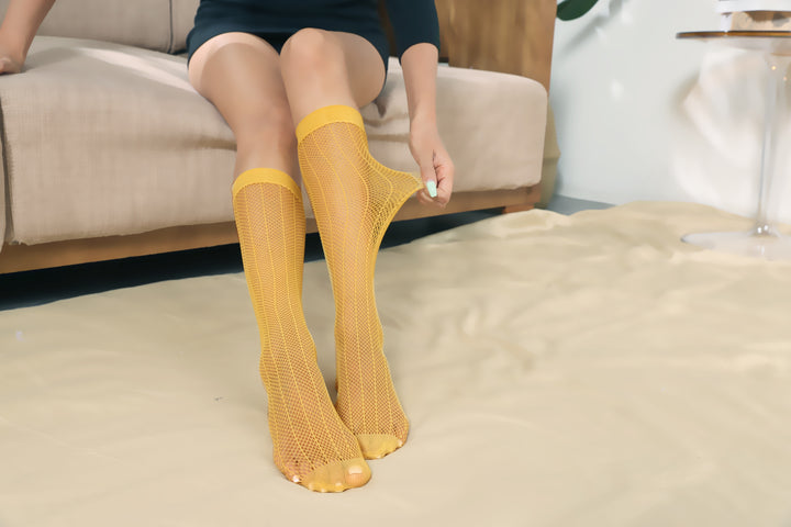 Knee High Stockings 170120-Ginger-Yellow Side 1