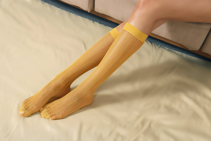 Knee High Stockings 170120-Ginger-Yellow Side 2