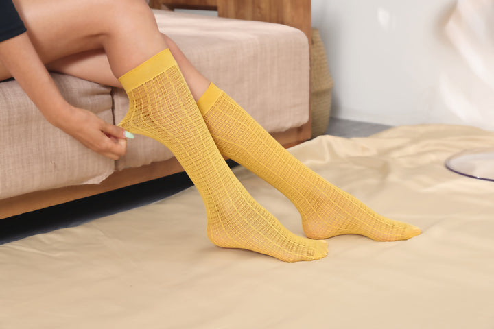 Knee High Stockings 170204-Ginger-Yellow Side 1