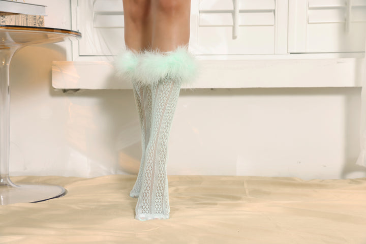 Knee High Stockings 170291-Green Side 5