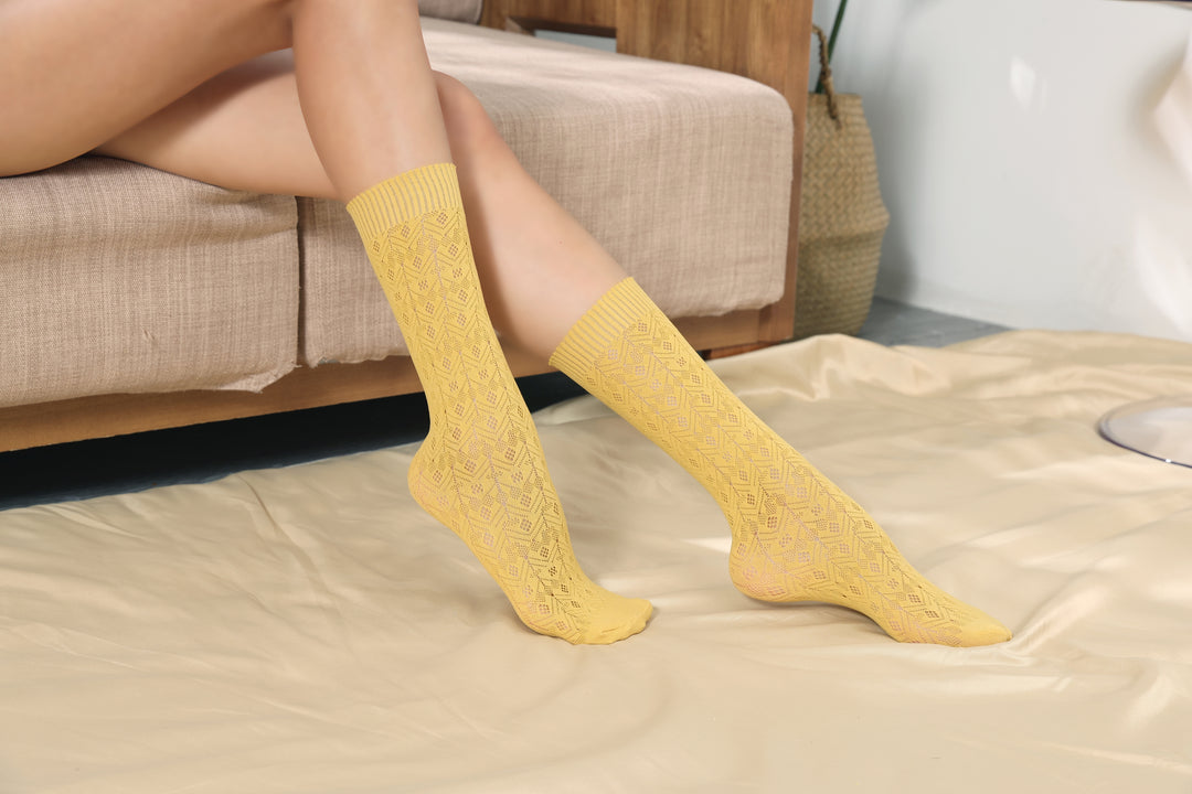Knee High Stockings 170307-3-Ginger-Yellow Side 1