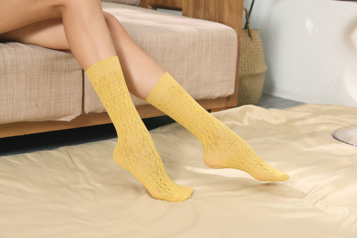 Knee High Stockings 170307-3-Ginger-Yellow Side 2